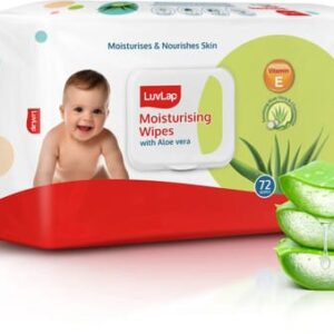 LuvLap Moisturising Wet Wipes with Aloe Vera, 72 Wipes